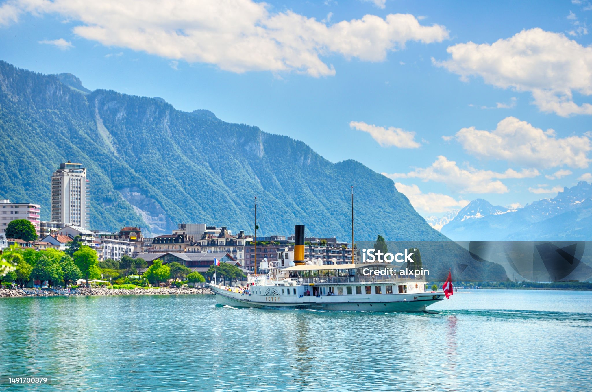 Swiss riviera at Montreux a municipality located on Lake Geneva